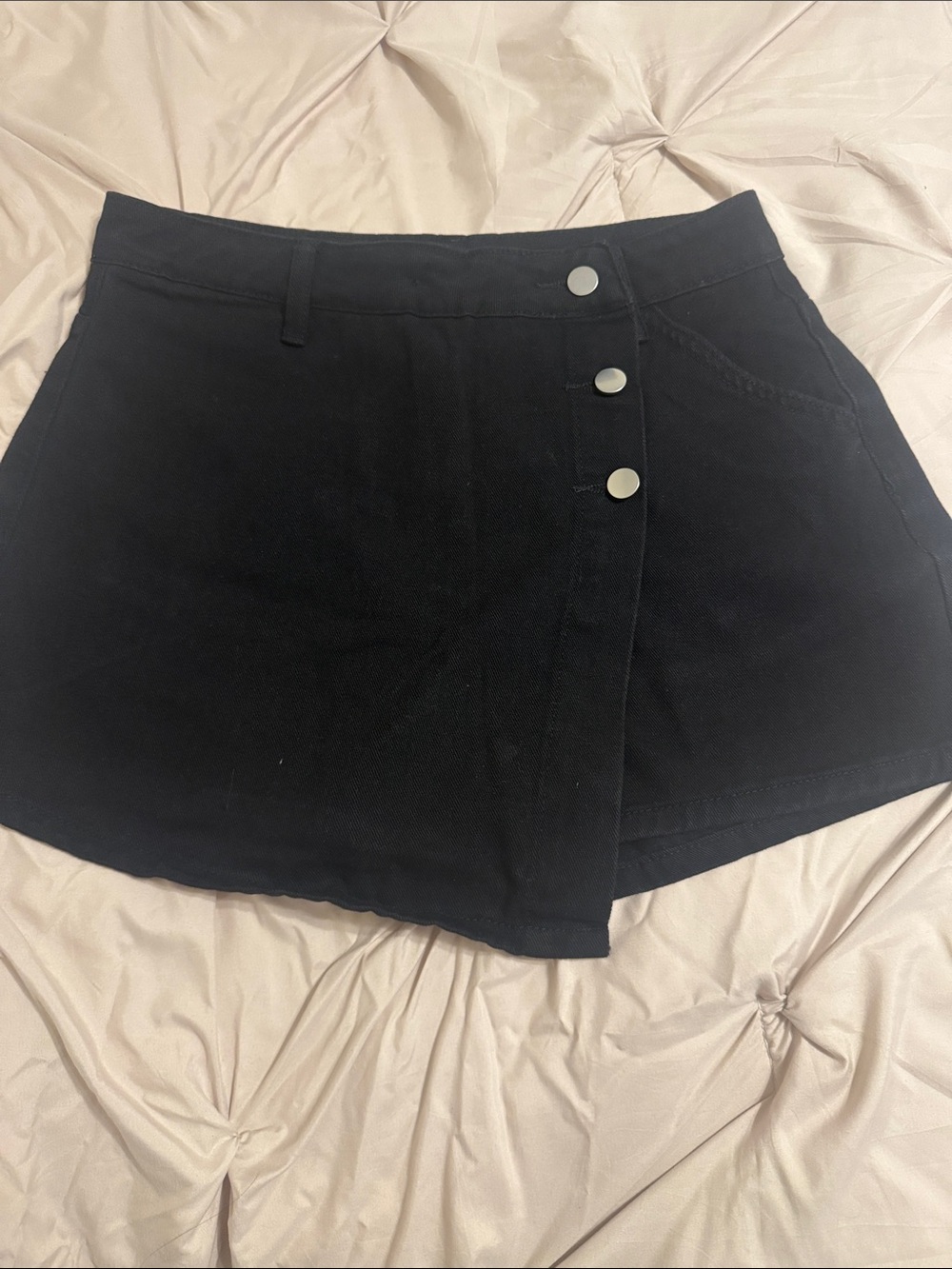 Classic Black Button-Front Women's Skort
